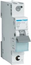 Hager MBS113 Leitungsschutzschalter, 1-Polig, B-Charakteristik, 13A, 6kA, Quick Connect