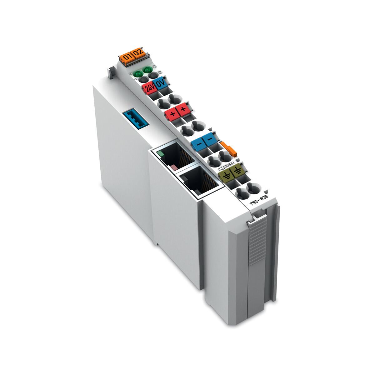 Wago 750-628 Kopplermodul zur Busverlängerung, 24V, IP20, Federzuganschluss, lichtgrau