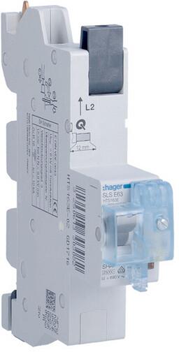 Hager HTS163E2 SLS Schalter 1-Polig, E-Charakteristik, 63A, für Sammelschiene QuickConnect L2