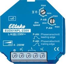 Eltako EUD61NPL-230V Universal Dimmschalter ohne N-Anschluss, für LED, Power MOSFET bis 200W (61100832)