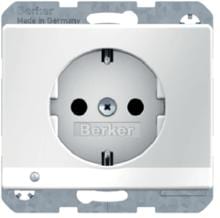 Berker 41090069 Steckdose SCHUKO mit LED-Orientierungslicht, mit Berührungsschutz, Arsys, polarweiß glänzend