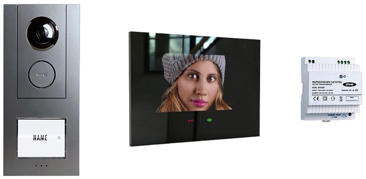 M-E VD-ALU-6109-A-S Video IP Türsprechanlagen Set für 1-Familienhaus, Anthrazit/Schwarz (41330)