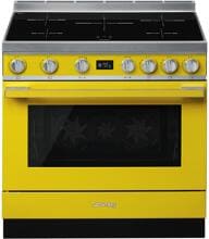 Smeg CPF9IPYW Standherd mit Induktionskochfeld, 90 cm breit, 115 L, SoftClose, Pyrolyse, 10 Garfunktionen, Metall lackiert, gelb