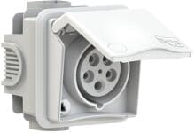 PCE CEE-Unterputzsteckdose inkl. UP-Dose Design 16A 5p 6h IP44, weiß (885-6v)