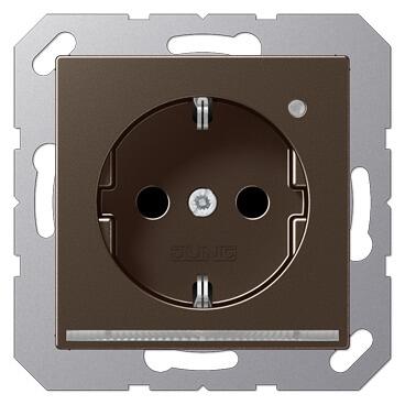 Jung A1520-OMOLNW SCHUKO Steckdose, 16 A, 250 V ~, mokka