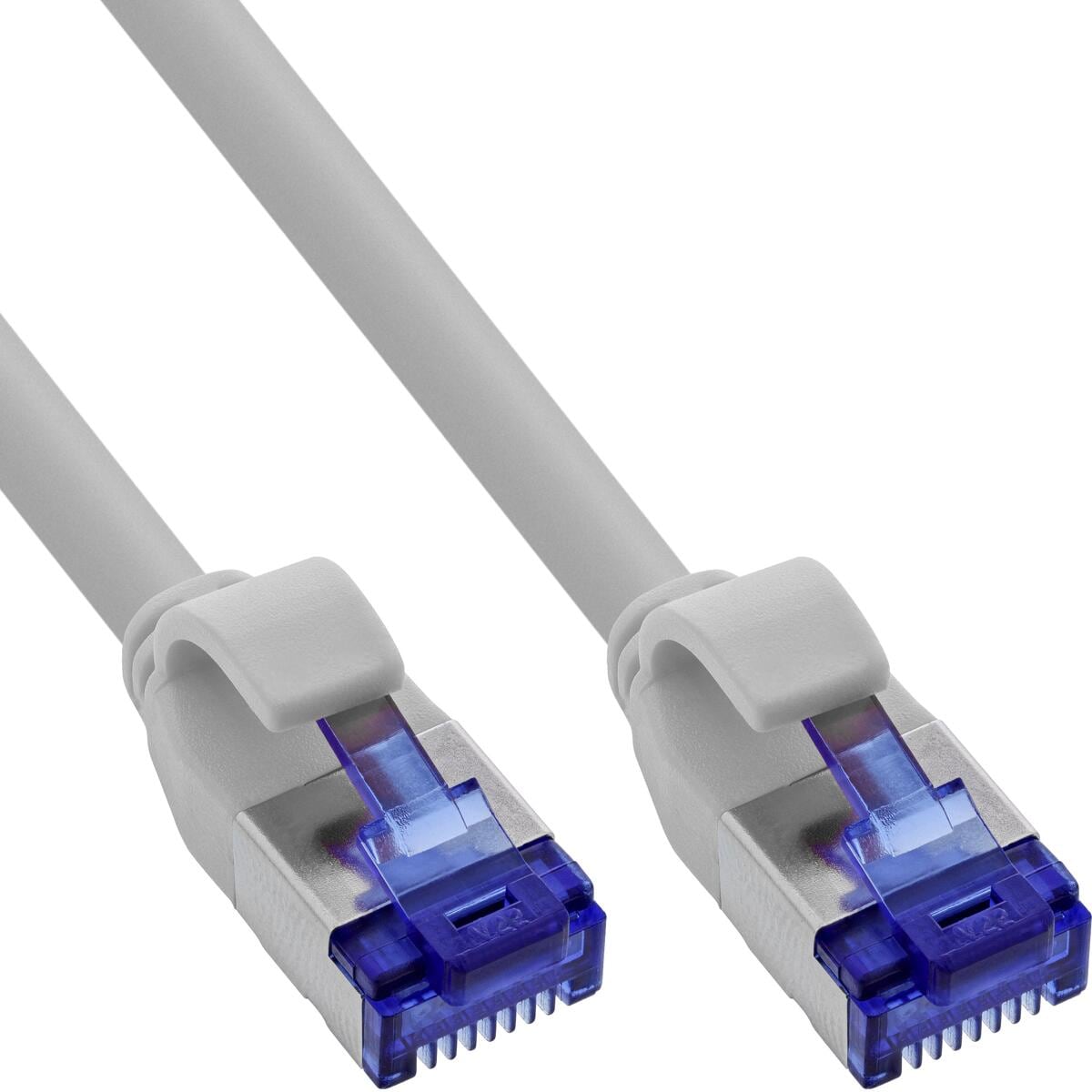 InLine Patchkabel Slim, Cat.6A, S/FTP, TPE (LSZH) flexibel, PoE, grau, 15m (74915)