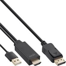 InLine HDMI zu DisplayPort Konverter Kabel, 4K/30Hz, schwarz