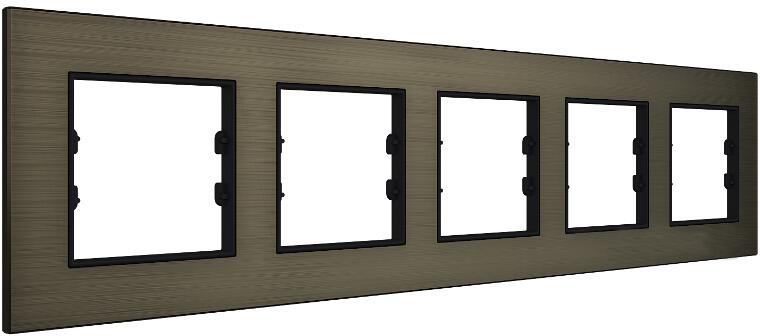 Interra 5-Fach Rahmen, aus natürlichem Aluminium, Bronze (ITR705-0102)