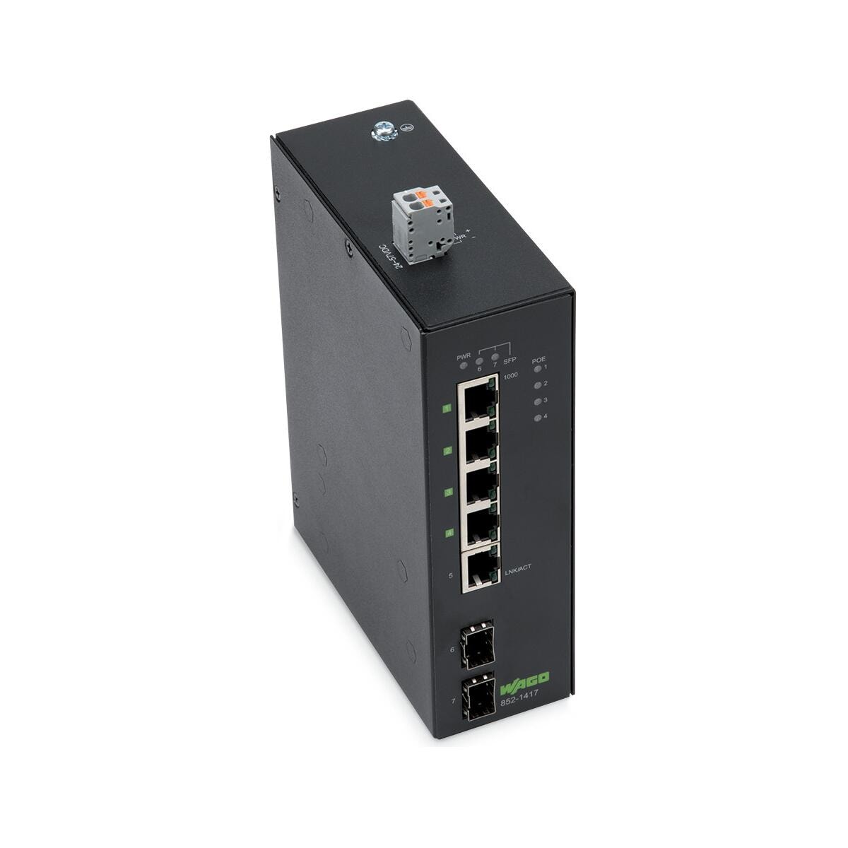 Wago 852-1417 Industrial-Eco-Switch, 5 Ports, 1000Base-T, IP30