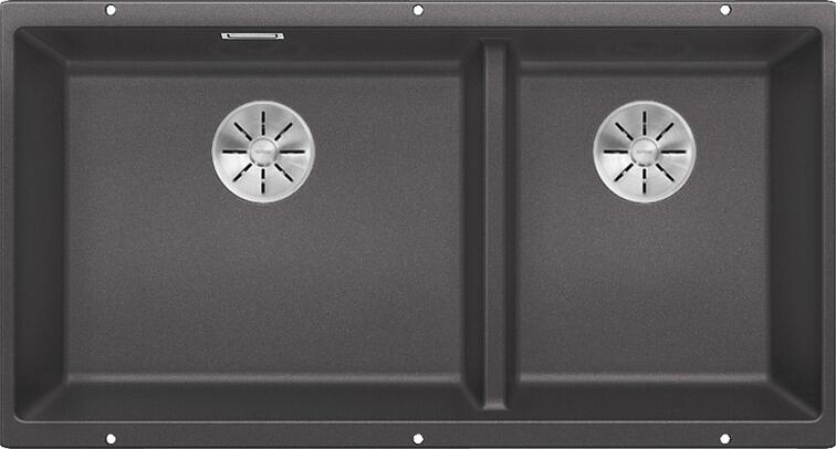 Blanco Subline 480/320-U Unterbau-Granitpüle, SILGRANIT, reversibel, 2 Becken, felsgrau (523585)