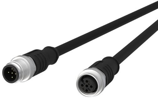 METZ CONNECT M12 Sensor-/Aktorleitung, A-kodiert, 1,0 m, M12 Stecker gerade - M12 Buchse gerade, ungeschirmt, 5-polig, PUR ( 142MDA12010 )