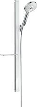 hansgrohe Raindance Select S Duschset 120 3 Strahlarten mit Duschstange 90 cm und Ablage, Messing, 15 l/min, 125 mm