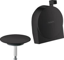 hansgrohe Exafill S Fertigset Wanneneinlauf, Ablauf- und Überlaufgarnitur, 19 l/min, Mattschwarz, (58117670)
