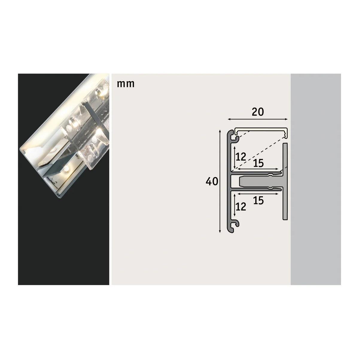 Paulmann LED Strip Profil Duo 1m, alu eloxiert (70520) Elektroshop Wagner