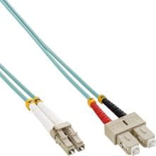InLine® LWL Duplex Kabel, LC/SC, 50/125µm, OM3, 0,5m (88644O)