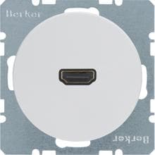 Berker 3315432089 High Definition Steckdose mit 90°-Steckanschluss, R.1/R.3, polarweiß glänzend