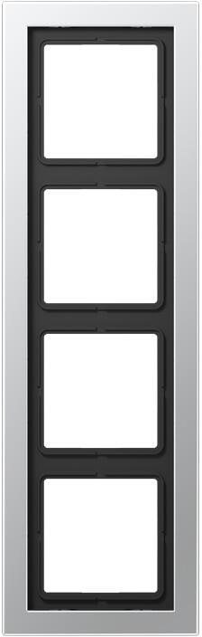 Rahmen 4-fach, aluminium, LS Design, Jung ALD2984-L