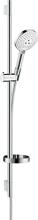 hansgrohe Raindance Select S Duschset 120 3 Strahlarten mit Duschstange 90 cm und Seifenschale, Messing, 15 l/min, 125 mm, Weiß/Chrom, (26631400)