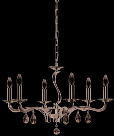 Brumberg CHIARA Pendelleuchte inkl. Kette 700mm und Baldachi, E14, 6x40W, chrom glänzend (850626)