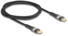 Delock USB 2.0 Schnellladekabel, USB Type-C™ Stecker zu Stecker, transparent, PD 3.0, 100 W, 1 m, schwarz (80763)