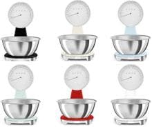 Smeg KSF01 50's Style Analoge & Digitale Portionswaage, Vollsichtskala mit LED-Display, max. Tragkraft 5,0 kg