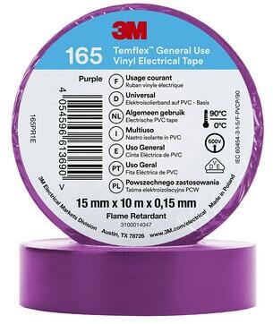3M 165PR1E Temflex Vinyl-Isolierband 165, 15mmx10m, violett (7100184729)