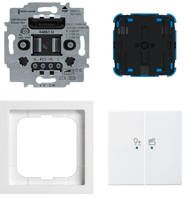 Busch-Jaeger 62851 UJ-84-WL LED-Dimmer flex, Set, Wireless, future linear, free@home, studioweiß (2CKA006200A0294)