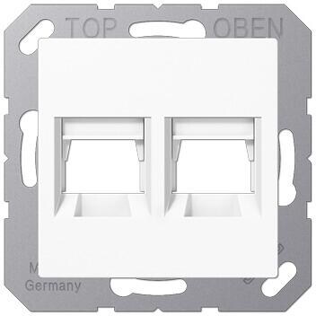 Jung A1569-25WEWW Abdeckung, 2fach, gerastet, Serie A, alpinweiß