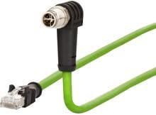METZ CONNECT M12 Industrial Ethernet Leitung, X-kodiert, 10m, RJ45 Stecker gerade - M12 Stecker gewinkelt, Kodierung bei 135°, PUR (142M2X5B100)