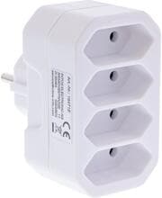 InLine Steckdosenadapter, Schutzkontakt Stecker an 4x Eurobuchse, weiß (16471E)
