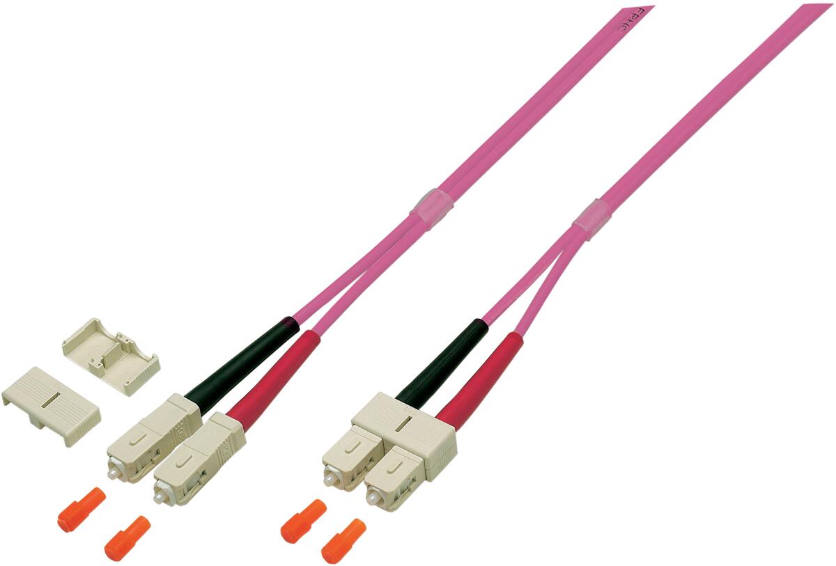 EFB-Elektronik LWL Patchkabel Duplex Jumper SC-SC 50/125μ, OM4, erika violett, 3,0mm, 10m (O0318.10)