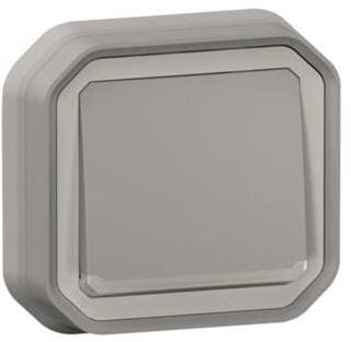 Legrand Plexo New Feuchtraum-Unterputz Taster beleuchtet 10A, Steckklemmen (SL), IP55, grau (069832L)