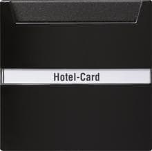 Hotel-Card-Taster 10 A 250 V~ mit Beschriftungsfeld, beleuchtbar Wechsler 1polig, S-Color, schwarz, Gira 014047