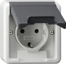 Gira SCHUKO-Steckdose KD (OT) WG AP Grau (445035)