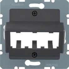 Berker 14271606 Zentralplatte für 3 MINI-COM Module Zentralplattensystem, S.1/B.3/B.7, anthrazit matt/samt