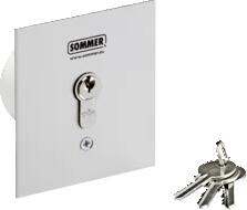 Sommer Schlüsseltaster, UP, 2 Kontakte, mit Zylinder, 3 Schlüssel, silber (S12763-00001)