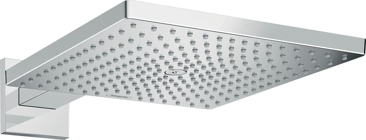 hansgrohe Raindance E Duschkopf 300 1 Strahlart wassersparend mit Brausearm, Metall, 7,4 l/min, 300 x 300 mm, Chrom, (26239000)