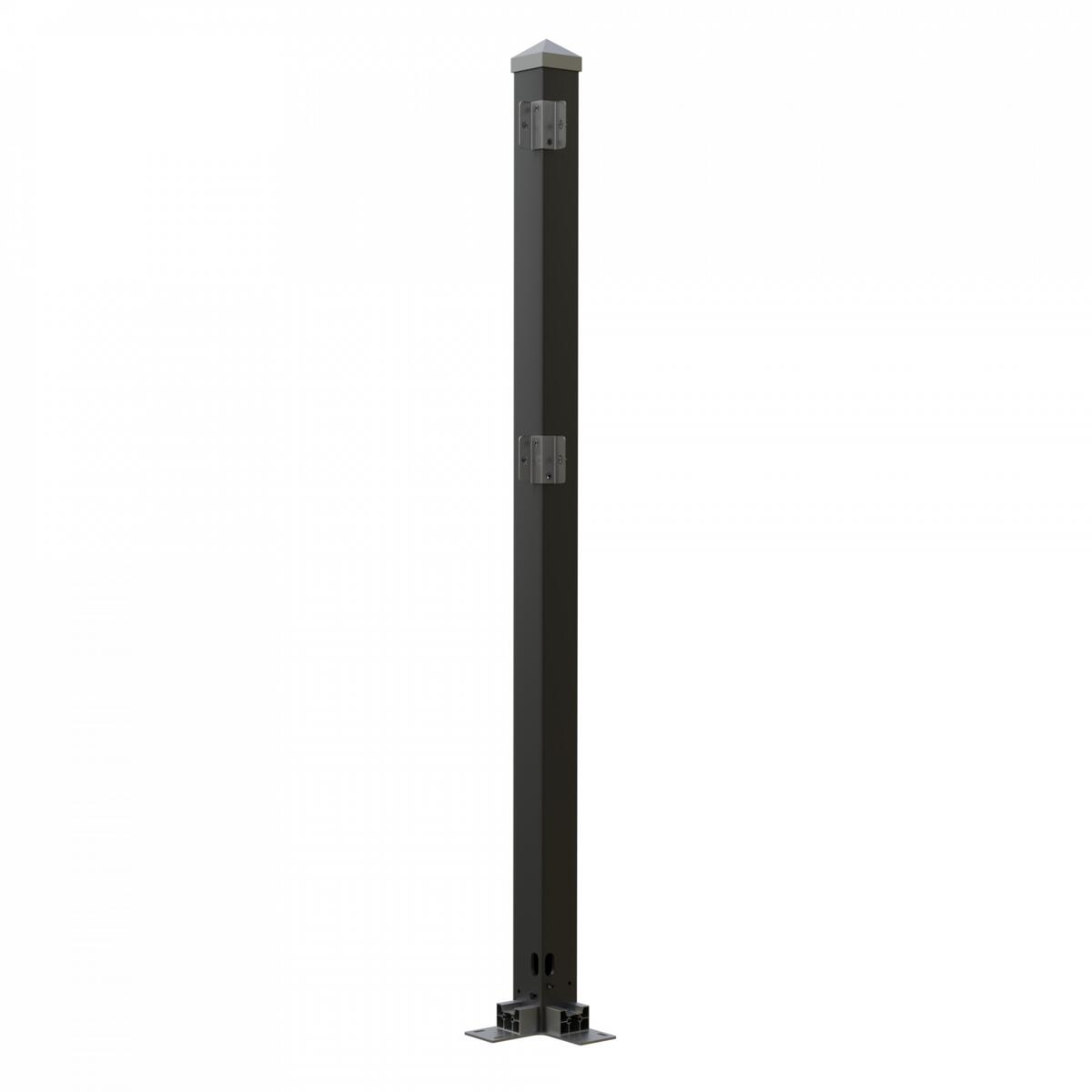 HEPA Solar PV-Zaun Eckpfosten, vertikal, 4mm, Stahl, verzinkt, schwarz (330104020401)