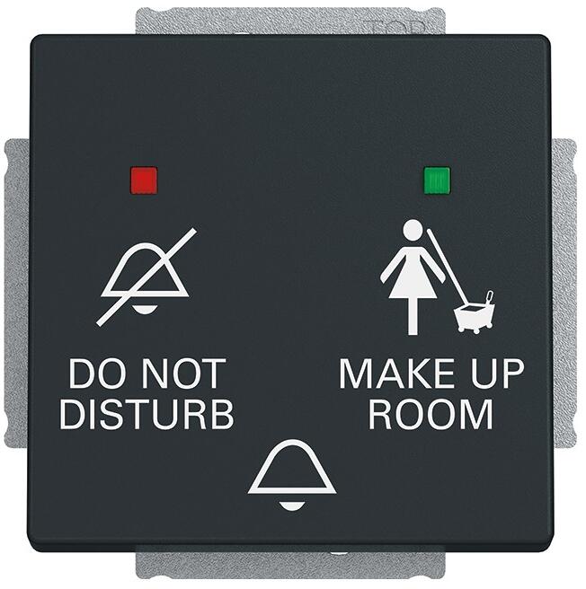 Busch-Jaeger 2029 UC-885 Klingeltast-Einsatz, Do not disturb/Make up room, mit Leuchtdiode, schwarz matt (2CKA001751A3173)