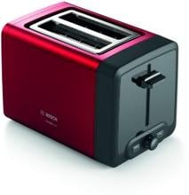 Bosch TAT4P424DE Kompakt Toaster, 970W, Auftau- und Aufwärmfunktion, Gleichmäßiges Röstbild, DesignLine, Rot
