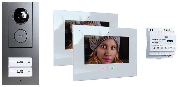 M-E VD-ALU-6209-A-W Video IP Türsprechanlagen Set für 2-Familienhaus, Anthrazit/weiß (41333)
