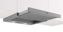 Bosch DFM064W55 Serie 2 Flachschirmhaube, 60 cm breit, 394 m³/h, 3 Leistungsstufen, LED Beleuchtung, Silber, metallisch