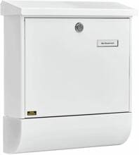 Burg Wächter Set Vario 86720 W Stahlblech-Briefkastenset, Zeitungsfach, Öffnungsstopp, Querformat, weiß (31420)