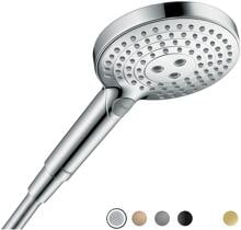 hansgrohe Raindance Select S Duschkopf 120 3 Strahlarten PowderRain wassersparend, Kunststoff, 8 l/min, 125 mm