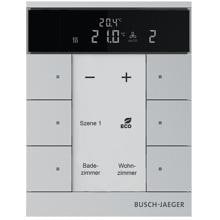 Busch-Jaeger SBR-F-6.0.11-83 Raumtemperaturregler mit Bedienfunktion 6-fach Busch-Tenton®, Free@Home, Alusilber (2CKA006220A0882)