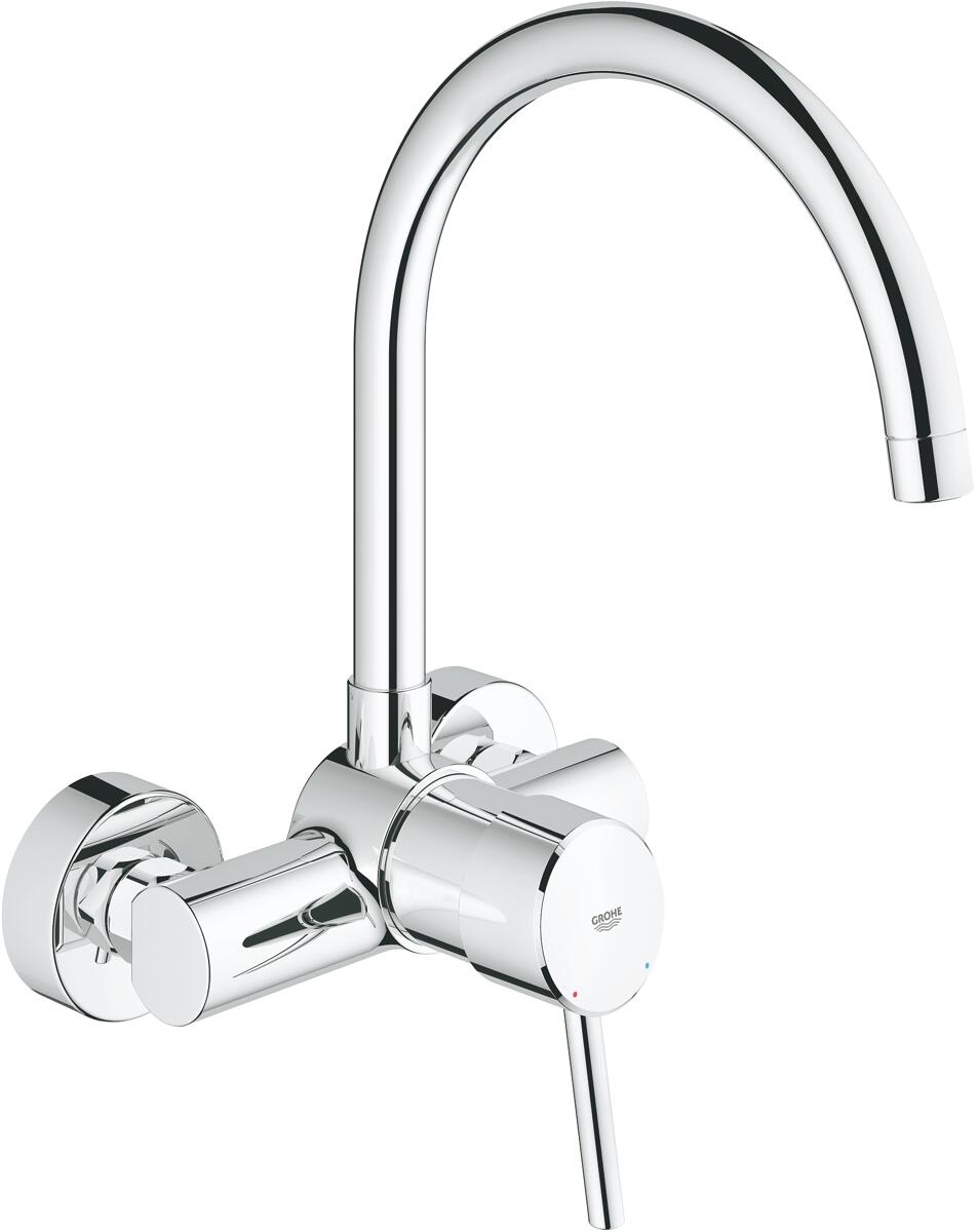GROHE Concetto 32667 Einhand-Spühltischbatterie, DN 15, Hochdruck, schwenkbarer Rohrauslauf, chrom (32667001)