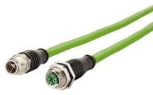 METZ CONNECT M12 Industrial Ethernet Leitung, X-kodiert, 0,5m, M12 Stecker gerade - M12 Buchse gerade, PUR (142M2X12005)