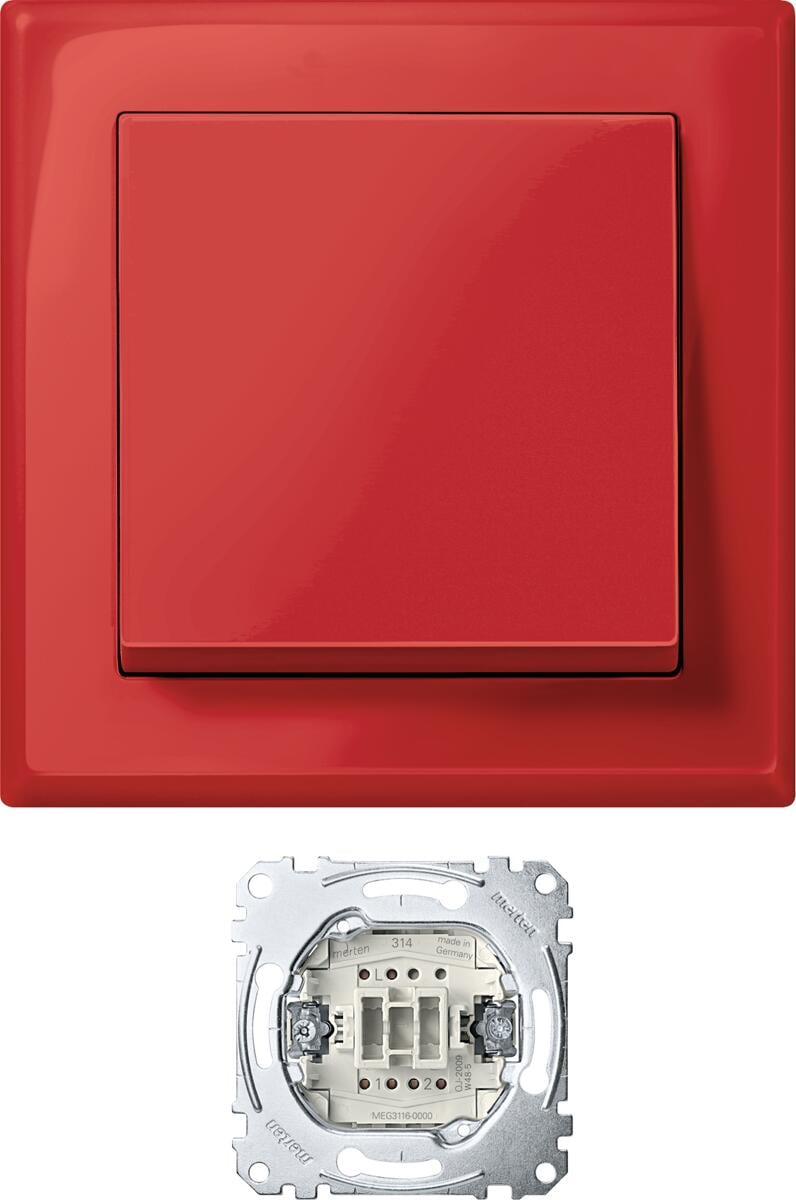 Merten MEG3341-1406 Jumbo, der große Schalter, M-SMART, 10 AX, AC 250 V, rubinrot