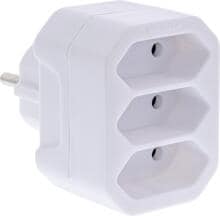 InLine Steckdosenadapter, Schutzkontakt Stecker an 3x Eurobuchse, weiß (16471A)