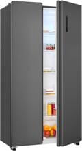 Exquisit SBS46-040E Stand Side-by-Side Kombination, 91 cm breit, 442 L, NoFrost, LED Beleuchtung, Temperaturregelung, Umluftventilator, Schnellkühlen und Schnellgefrieren, anthrazit
